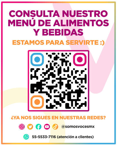 QR para menú digital de Somos Voces